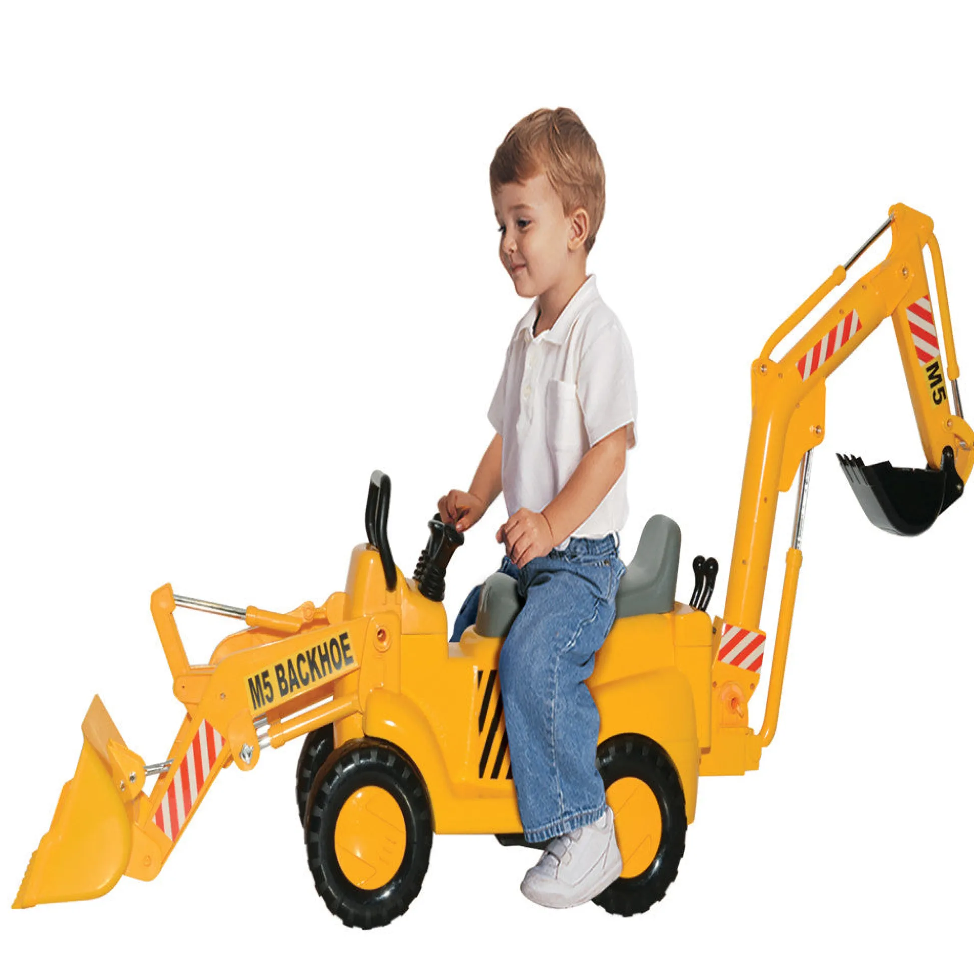 Flat River Group Skyteam - Backhoe Loader Ride-On - Interactive Construction Toy* Ride-Ons|Ride-Ons & Push-Pull Toys