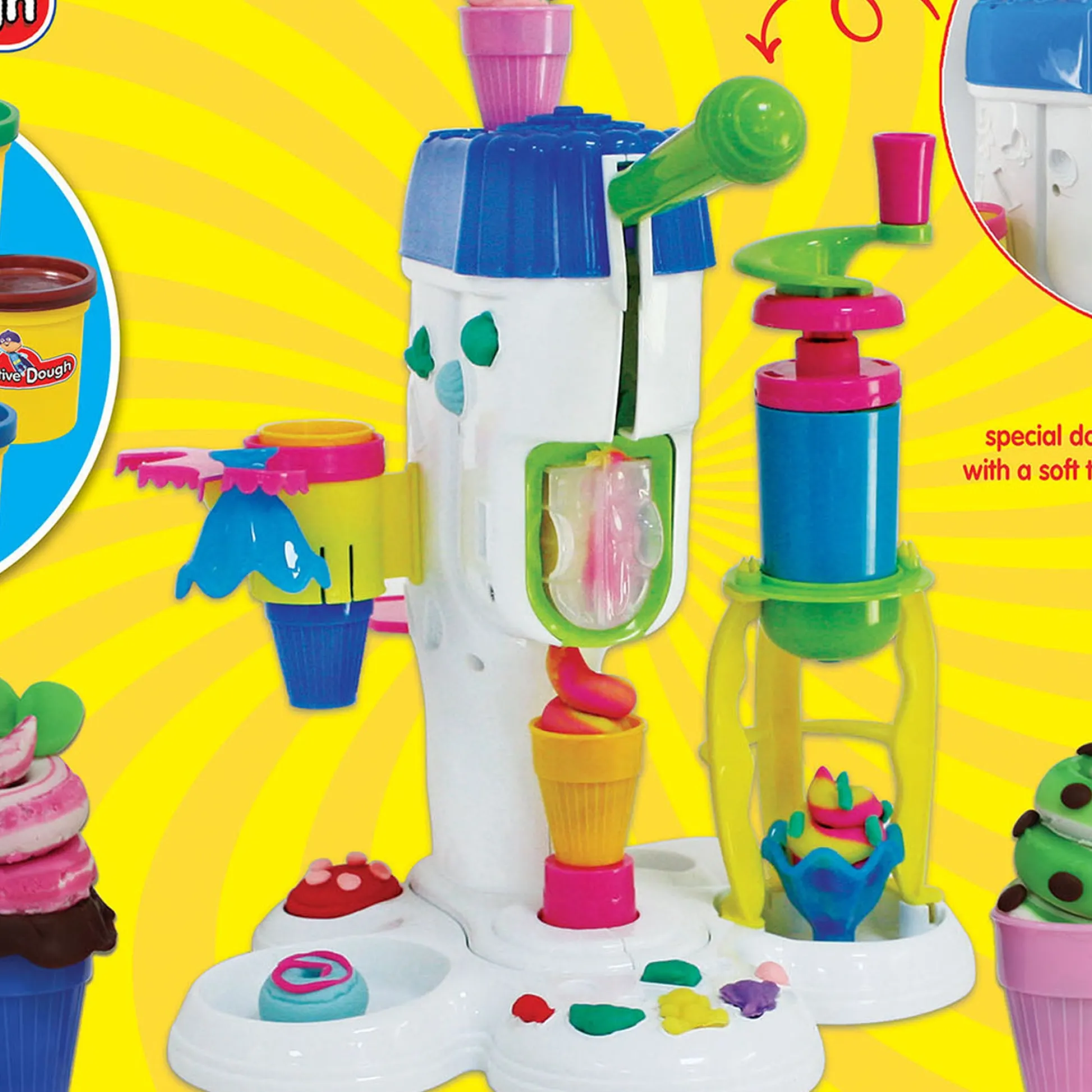 Educators Resource Small World Toys Creative Dough Ice Cream Factory Activity Set* Clay, Dough & Sand Art