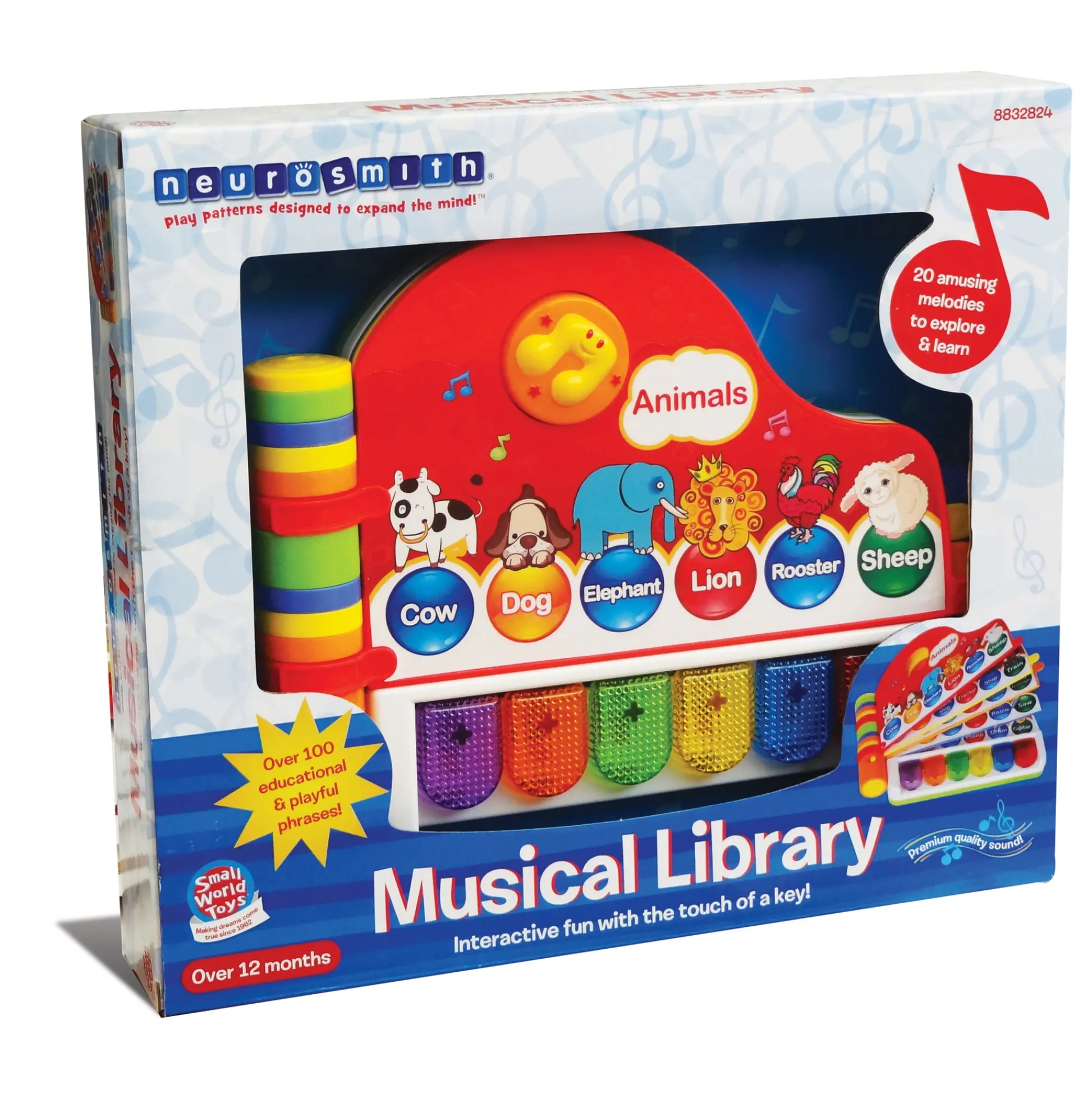 Educators Resource Small World Toys Musical Learning Library Piano-Shaped Book*Kids Preschool Education Toys & Activities|Kids Books