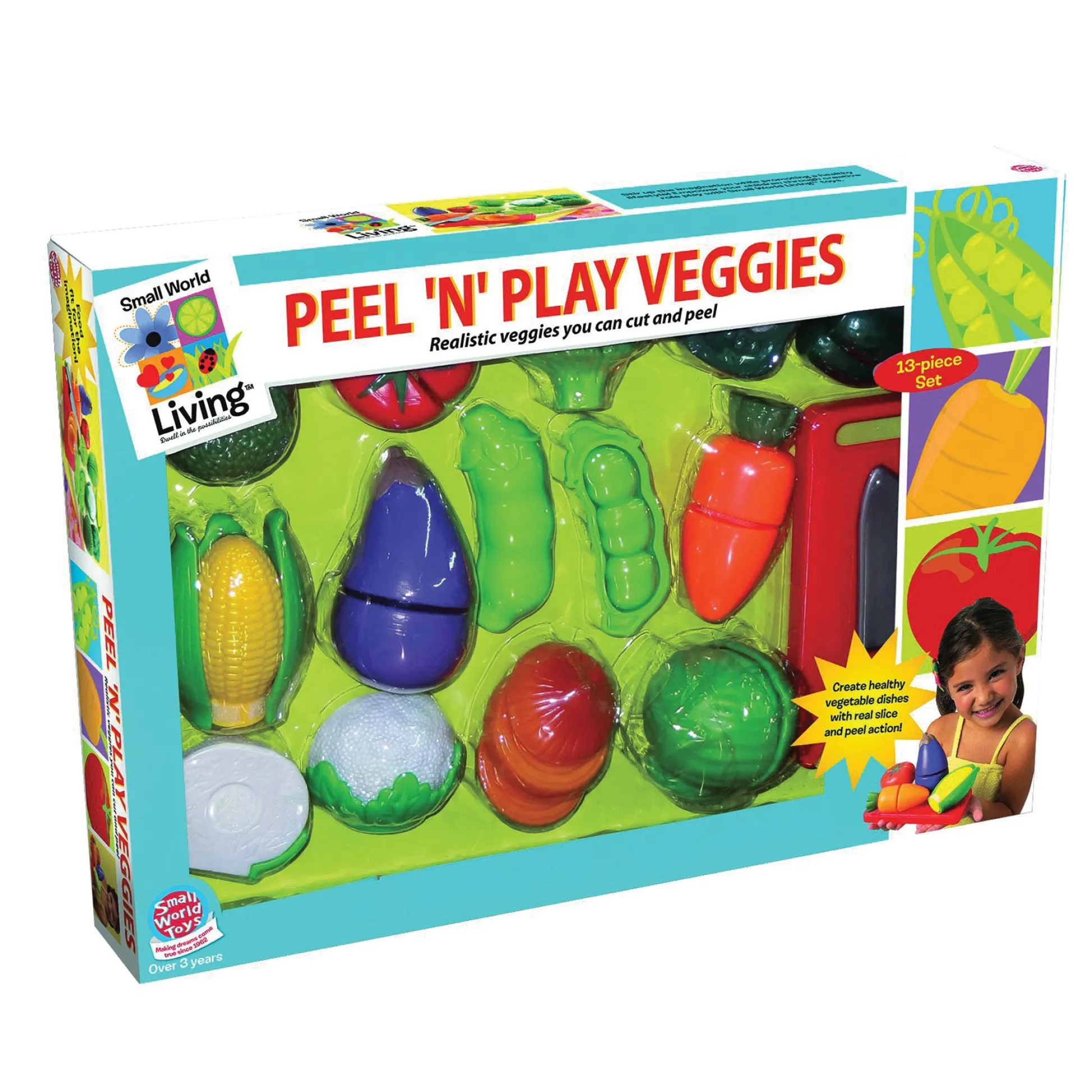 Educators Resource Small World Toys Peel 'N' Play Vegetable Set, 13 Pieces* Kitchens & Play Food|Dress Up