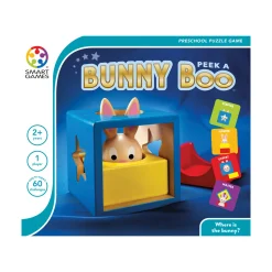 AreYouGame SmartGames Bunny Peek A Boo Wooden 3D Puzzle - 60 Challenges* Puzzles|Preschool Education Toys & Activities