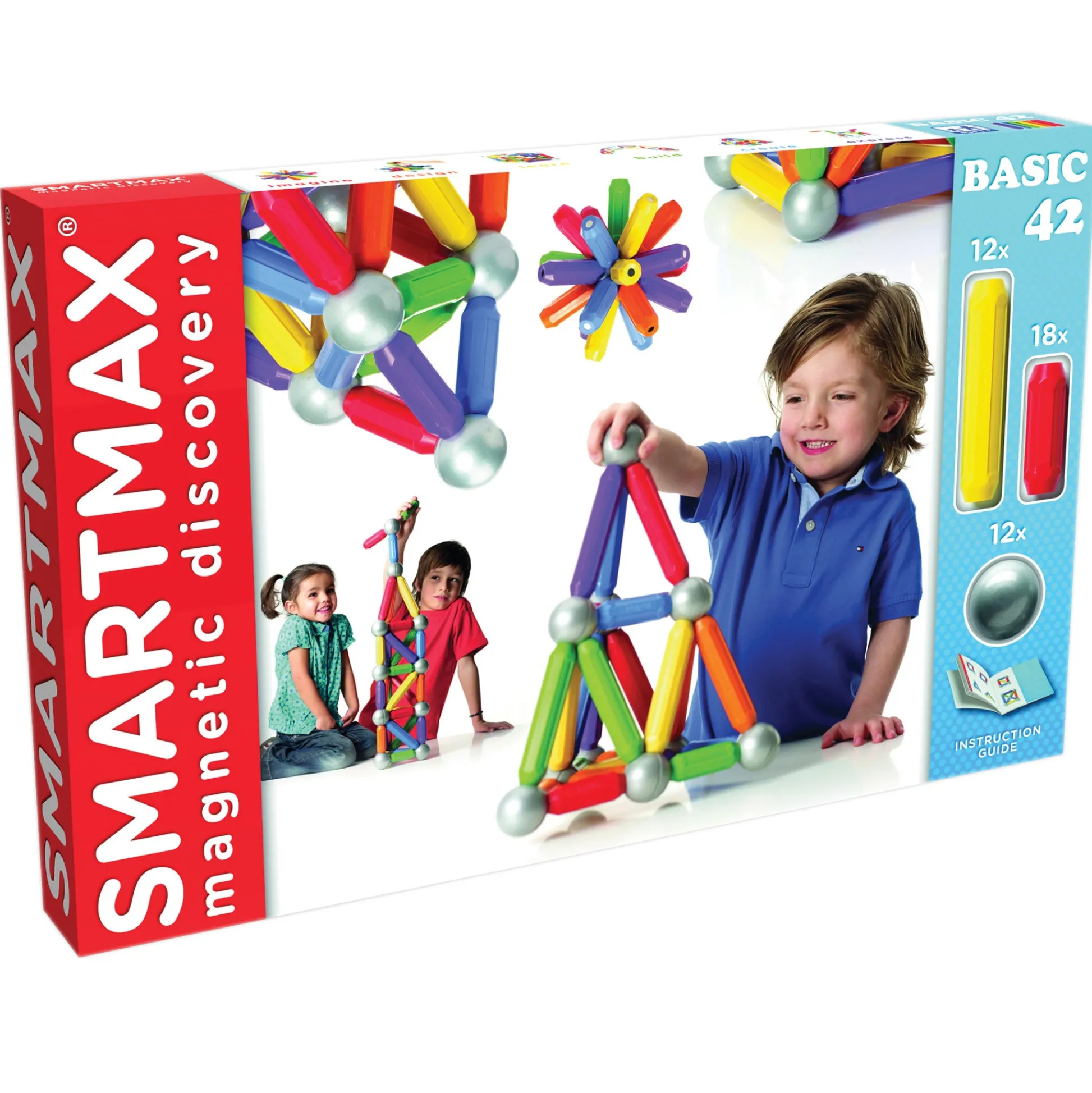 Educators Resource SmartMax 42-Piece Magnetic Discovery Set - Educational Construction Toy* Magnetic Tiles & Building Sets