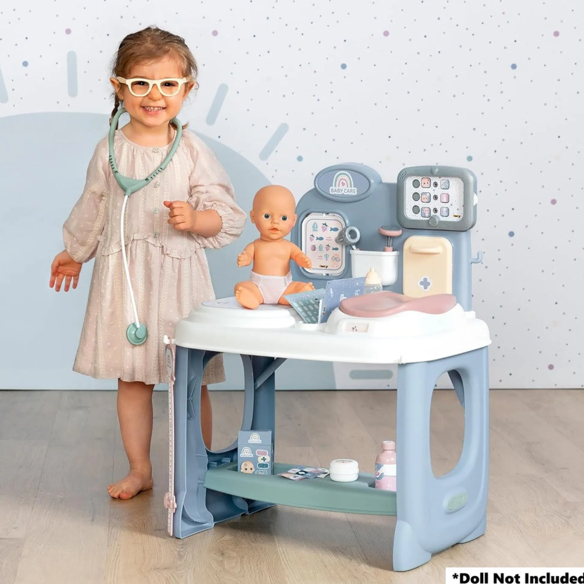 Flat River Group Smoby Baby Childcare Center Playset - Pastel with 24 Medical Toy Accessories, for Kids Age 3+* Tools & Workshops|Dress Up