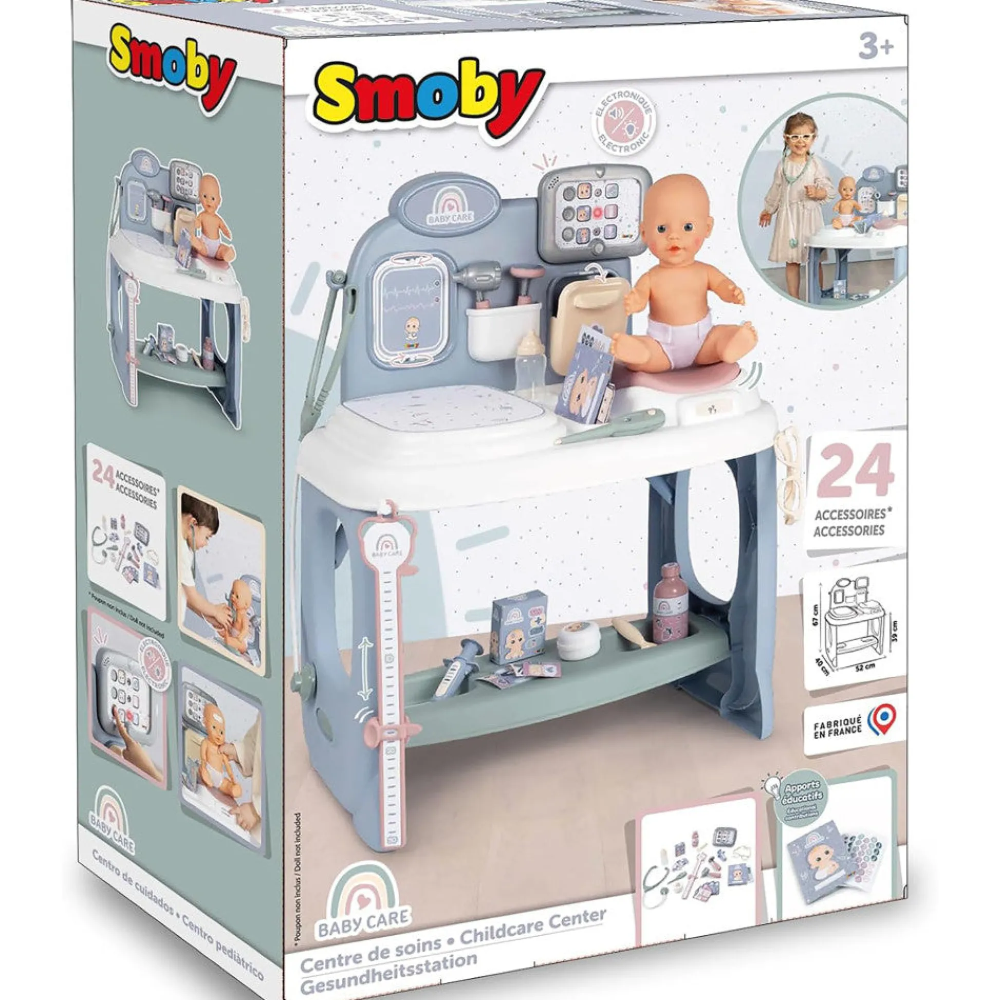 Flat River Group Smoby Baby Childcare Center Playset - Pastel with 24 Medical Toy Accessories, for Kids Age 3+* Tools & Workshops|Dress Up