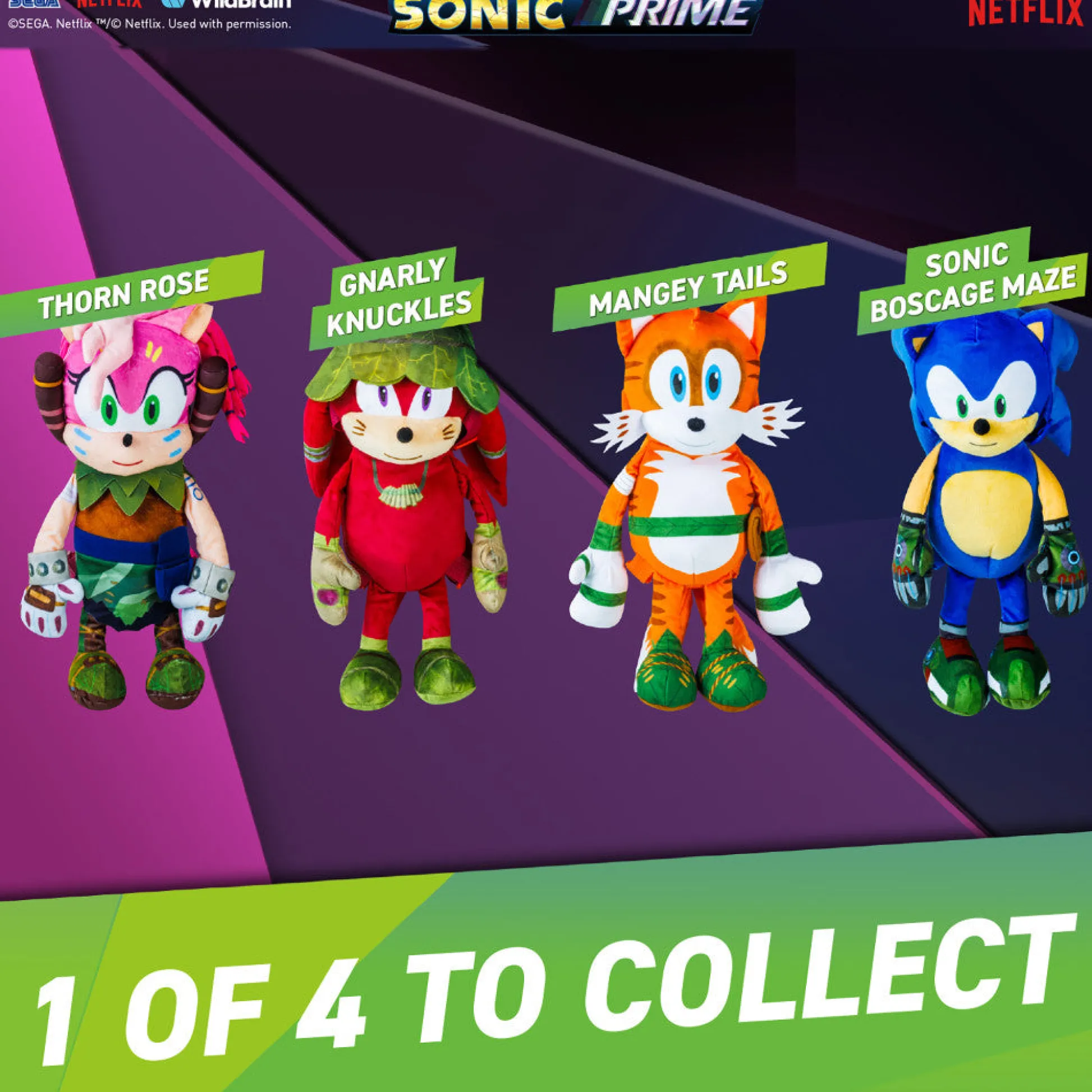 Flat River Group Sonic Prime Mangey Tails 15" Plush Backpack - Adjustable Straps, School Ready* Stuffed Animals|Stuffed Animals & Plush Toys