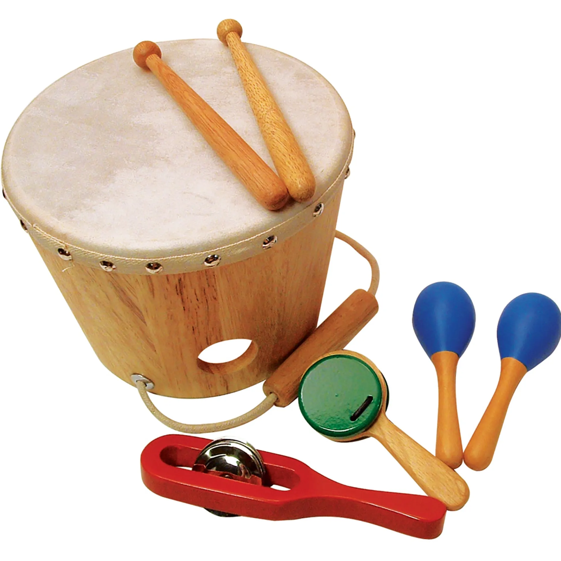 Educators Resource Sounds Like Fun! Wooden Shake Rattle and Drum Set* Preschool Education Toys & Activities
