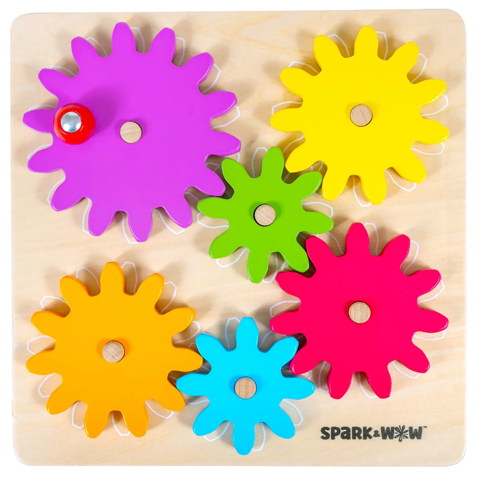 Educators Resource Spark & Wow Spinny Gears - Vibrant Wooden Gear Puzzle* Puzzles|Preschool Education Toys & Activities