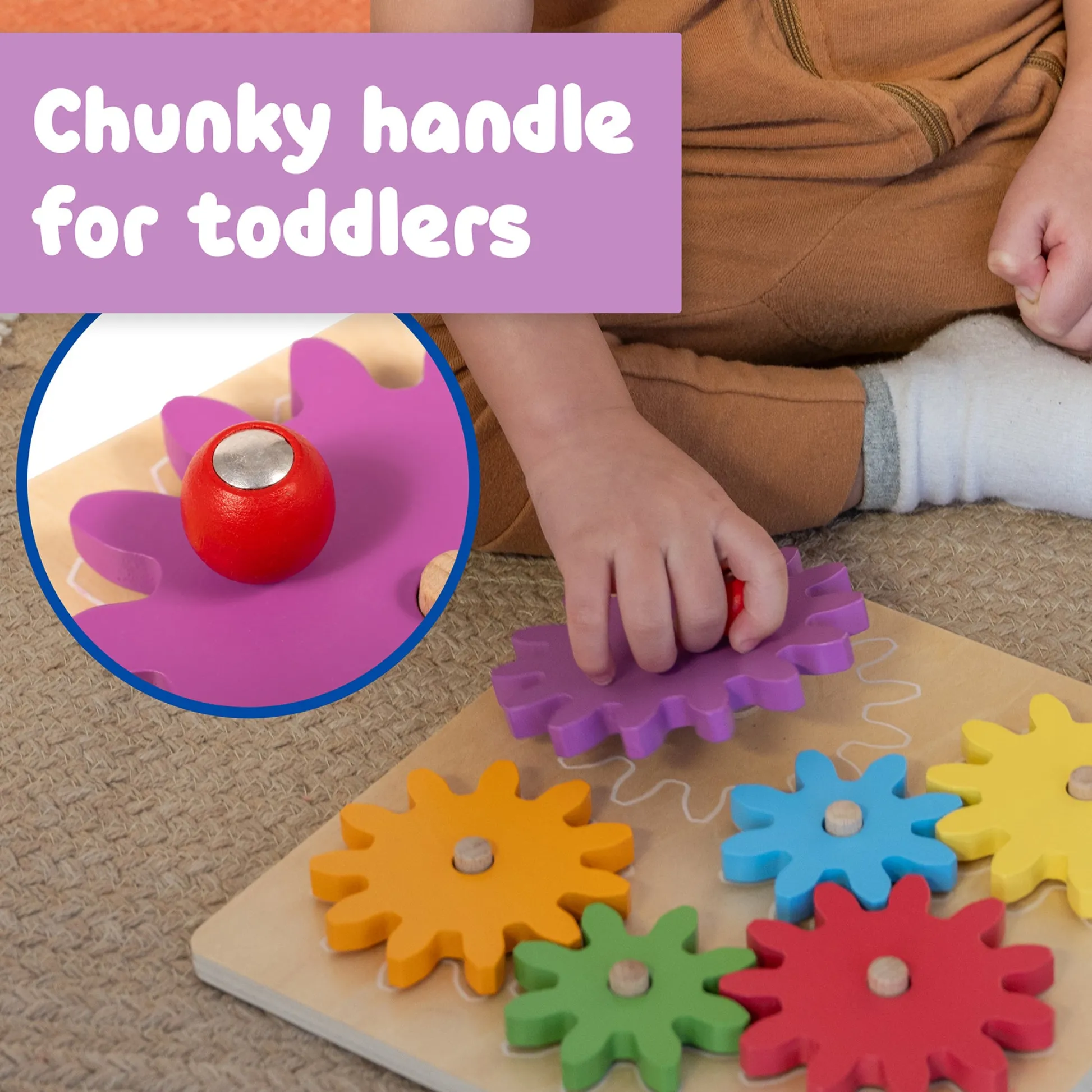Educators Resource Spark & Wow Spinny Gears - Vibrant Wooden Gear Puzzle* Puzzles|Preschool Education Toys & Activities