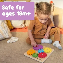 Educators Resource Spark & Wow Spinny Gears - Vibrant Wooden Gear Puzzle* Puzzles|Preschool Education Toys & Activities