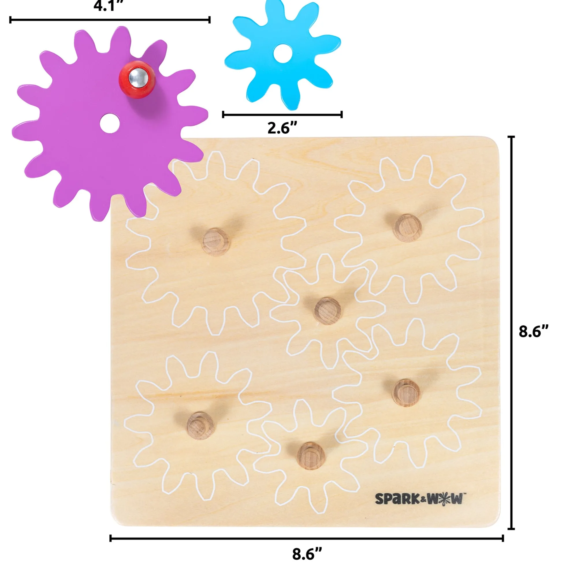 Educators Resource Spark & Wow Spinny Gears - Vibrant Wooden Gear Puzzle* Puzzles|Preschool Education Toys & Activities