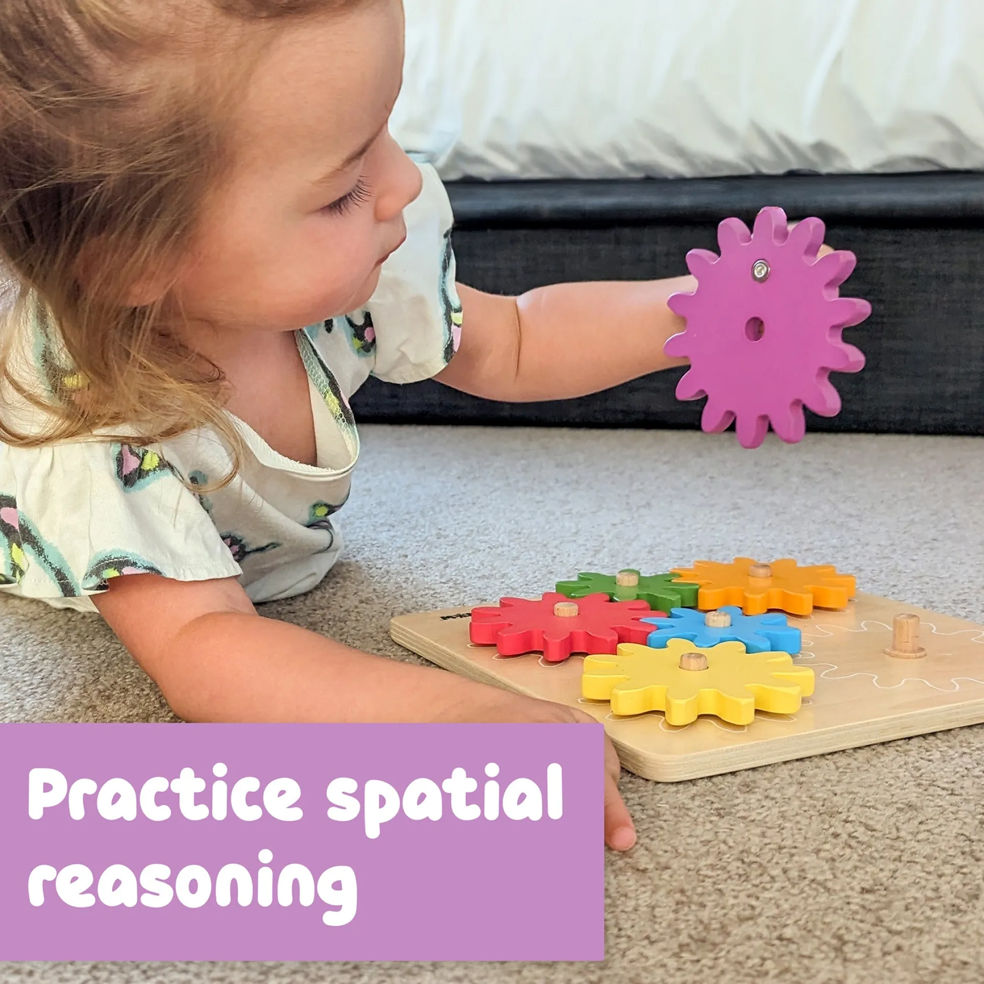 Educators Resource Spark & Wow Spinny Gears - Vibrant Wooden Gear Puzzle* Puzzles|Preschool Education Toys & Activities