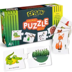 Educators Resource Spark Innovations Animal Home and Habitat Matching Puzzle - Colorful Educational Toy* Puzzles