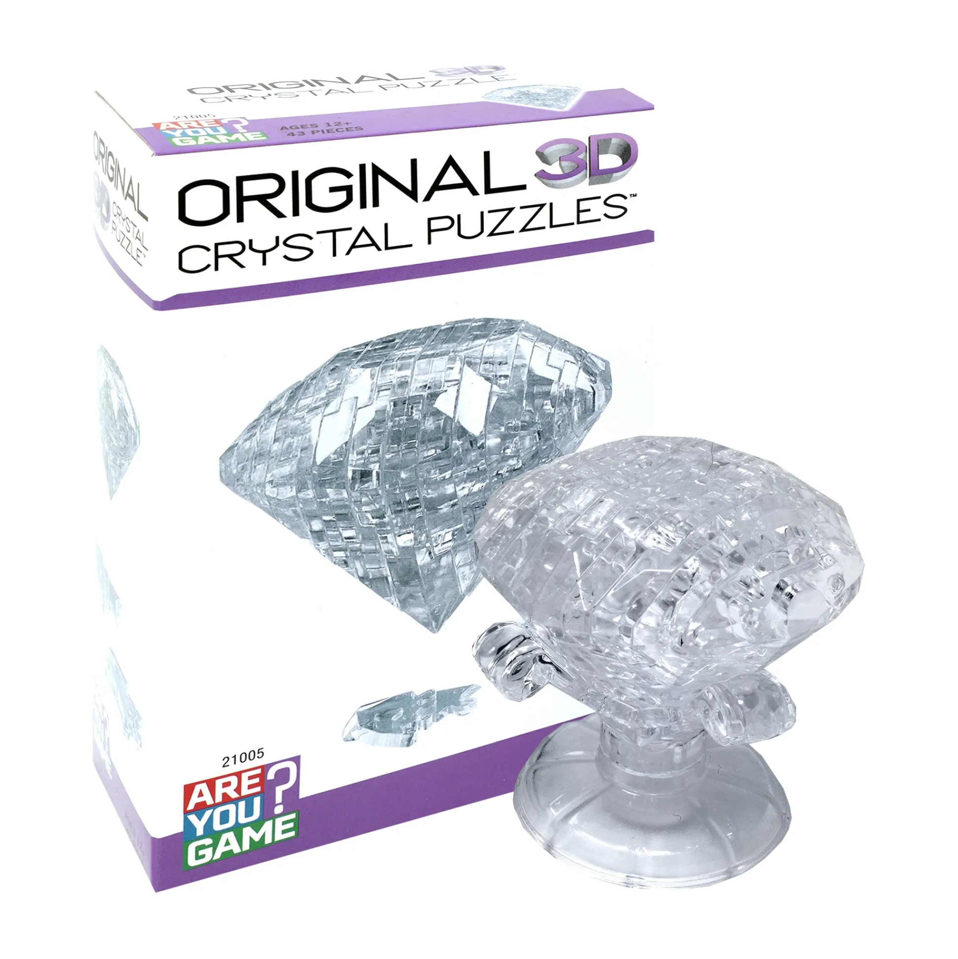 AreYouGame Sparkling Gem 3D Crystal Diamond Puzzle - Clear, 43 Pieces* Puzzles