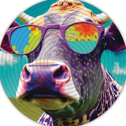 Flat River Group Spin Flip Double-Sided Puzzle - Hippy Dog & Cow, 14 Rings* Puzzles