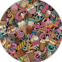 Flat River Group Spin Flip Dual-Themed Concentric Puzzle - Ice Cream & Pizza - 14 Rings* Puzzles