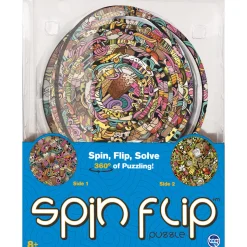 Flat River Group Spin Flip Dual-Themed Concentric Puzzle - Ice Cream & Pizza - 14 Rings* Puzzles