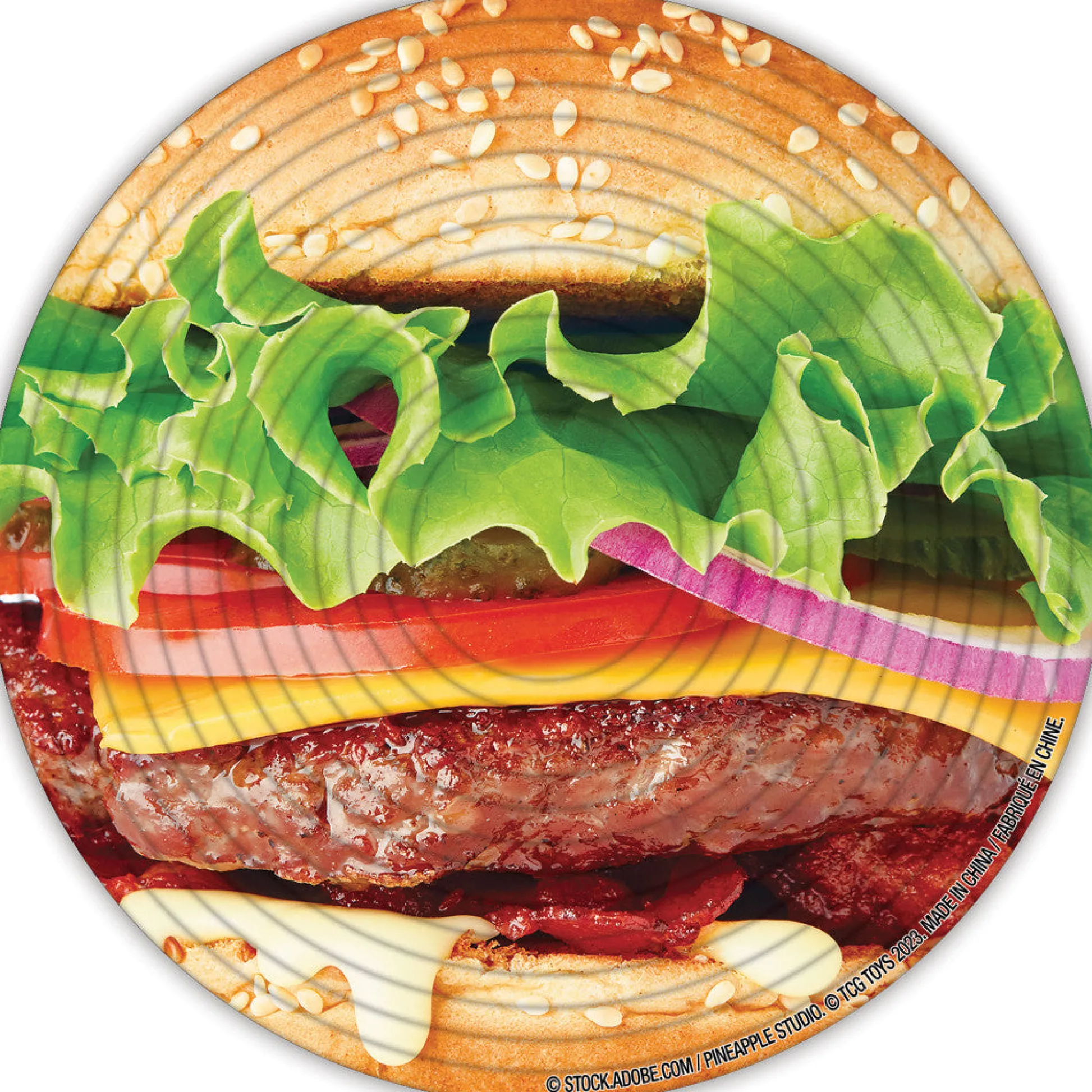 Flat River Group Spin Flip Puzzle: Burger & Fries - 14 Rings - Double-Sided Challenge* Puzzles