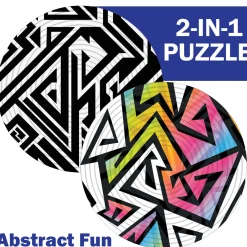 Flat River Group Spin Flip 14-Ring Abstract Art Double-Sided Puzzle - Colorful Brain Teaser* Puzzles