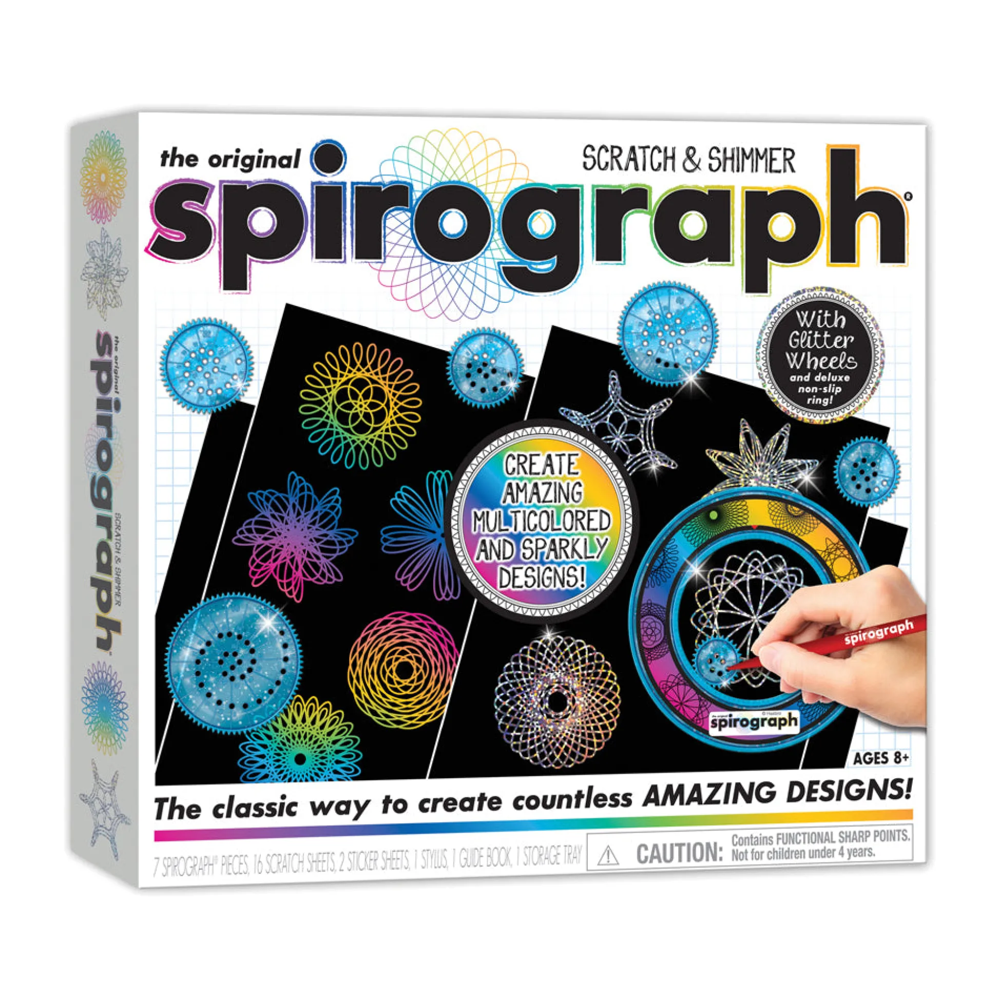 AreYouGame Spirograph Deluxe Scratch & Shimmer Art Set - Creative Drawing Kit* Drawing, Color & Painting