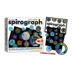 AreYouGame Spirograph Deluxe Scratch & Shimmer Art Set - Creative Drawing Kit* Drawing, Color & Painting