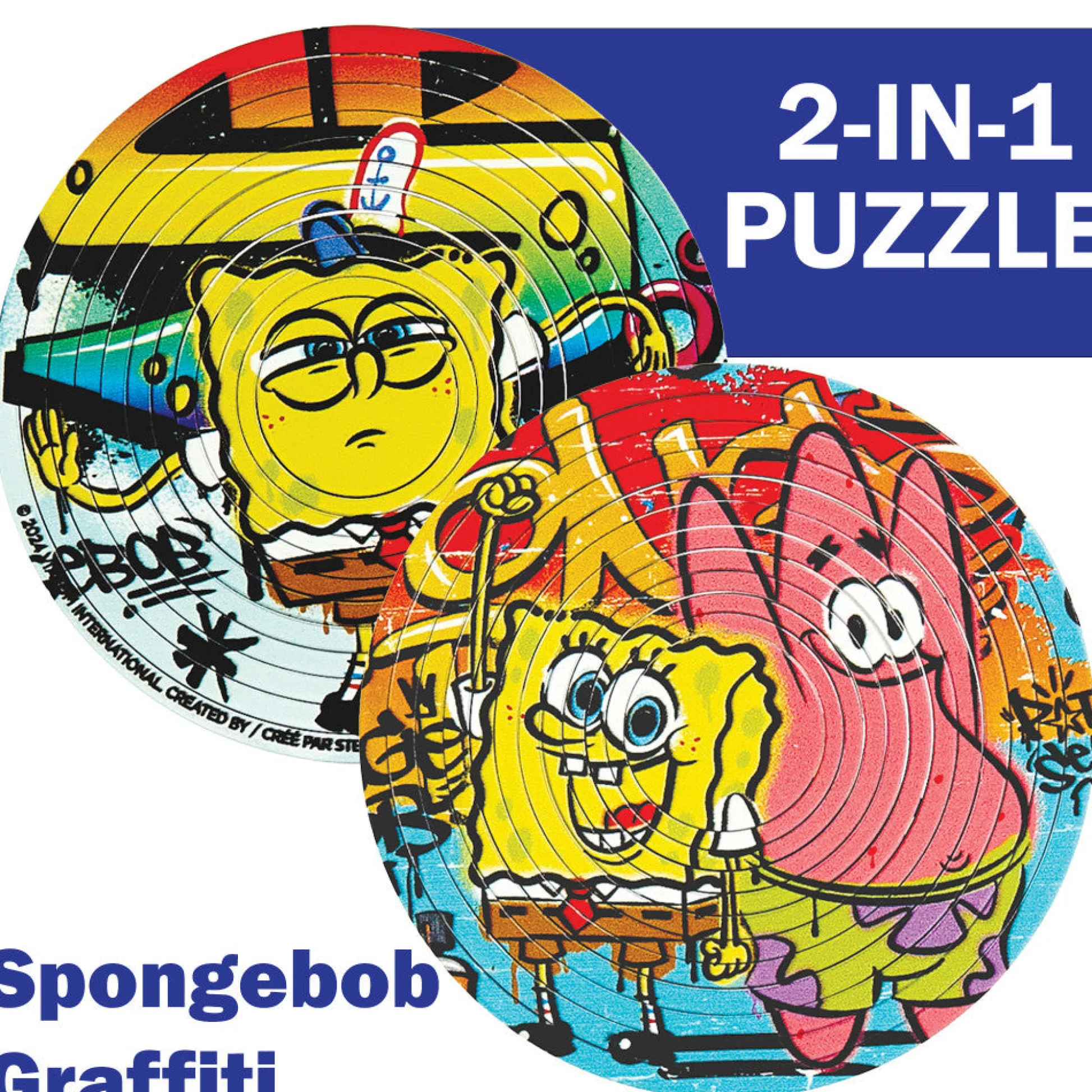 Flat River Group SpongeBob Spin Flip Puzzle - Double-Sided 12-Ring Brain Teaser* Puzzles