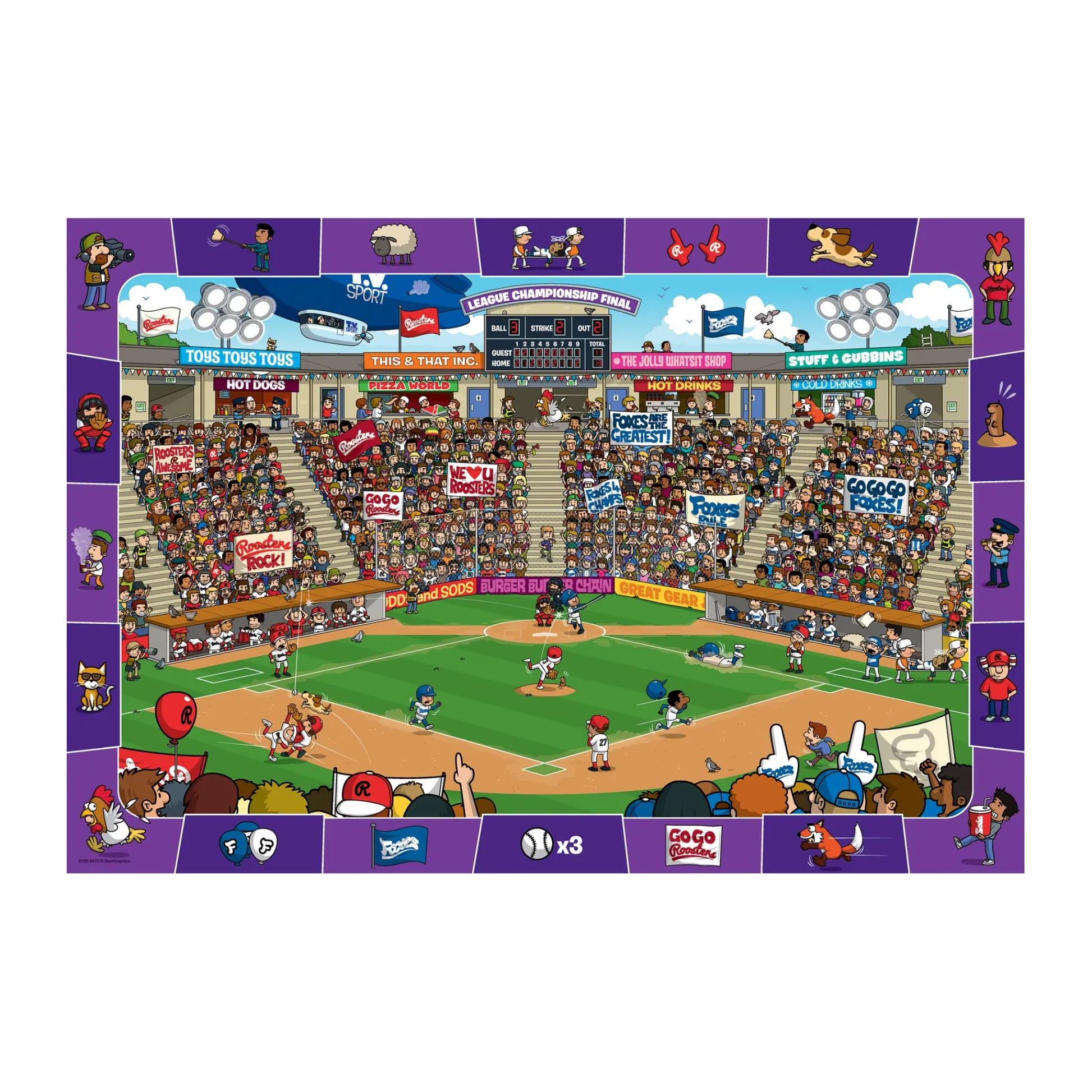 AreYouGame Spot & Find Baseball Themed Puzzle - 100 pc* Puzzles