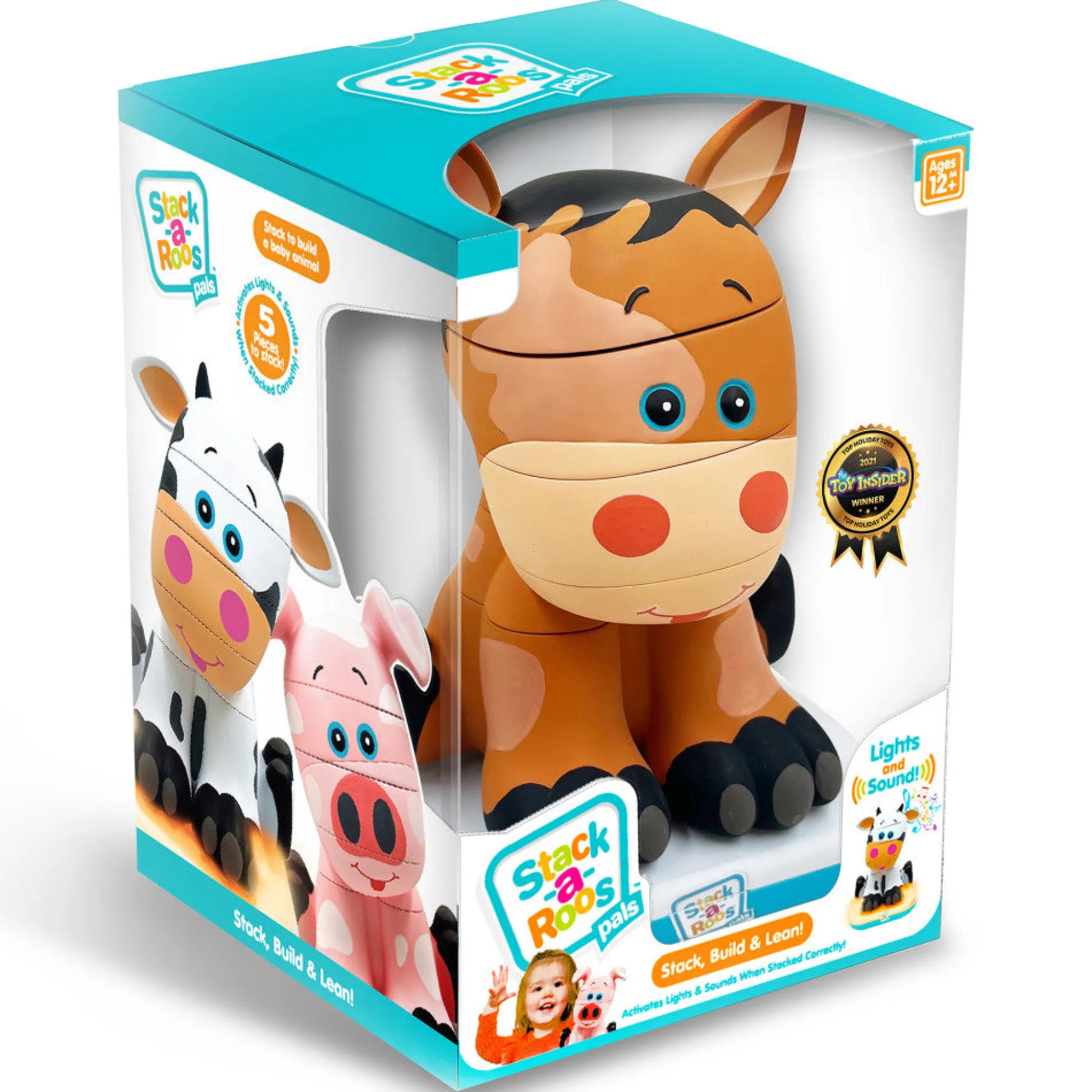 Flat River Group Stack-a-Roos Pals: Baby Horse – Interactive Toddler Stacking Toy* Blocks, Sorting & Stacking Toys