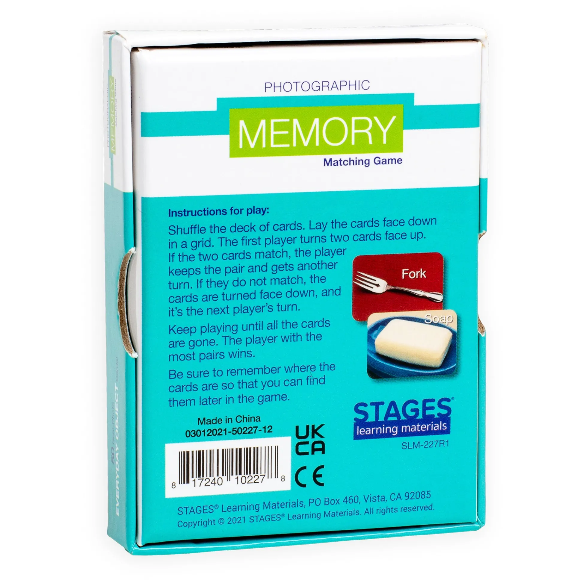 Educators Resource Stages Learning Materials - Everyday Objects Memory Game Trio* Card Games|Social & Emotional Skills