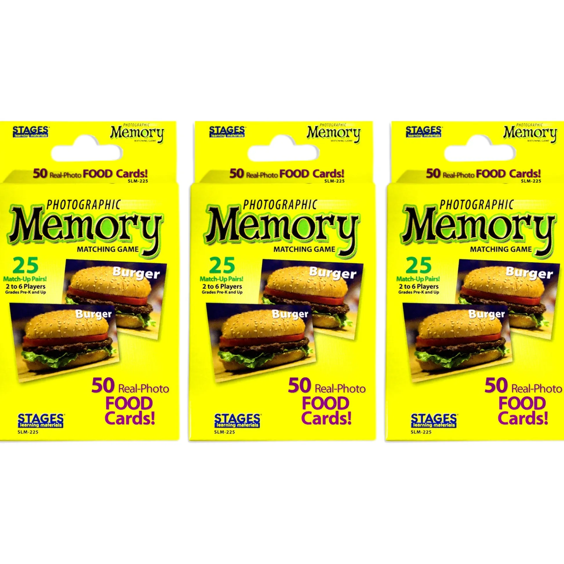 Educators Resource Stages Learning Materials Memory Match Game - Food Trio* Card Games