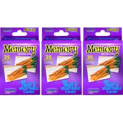 Educators Resource Stages Learning Materials - Photographic Memory Matching Game - Fruit & Vegetables - Pack of 3* Card Games