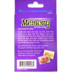 Educators Resource Stages Learning Materials - Photographic Memory Matching Game - Fruit & Vegetables - Pack of 3* Card Games