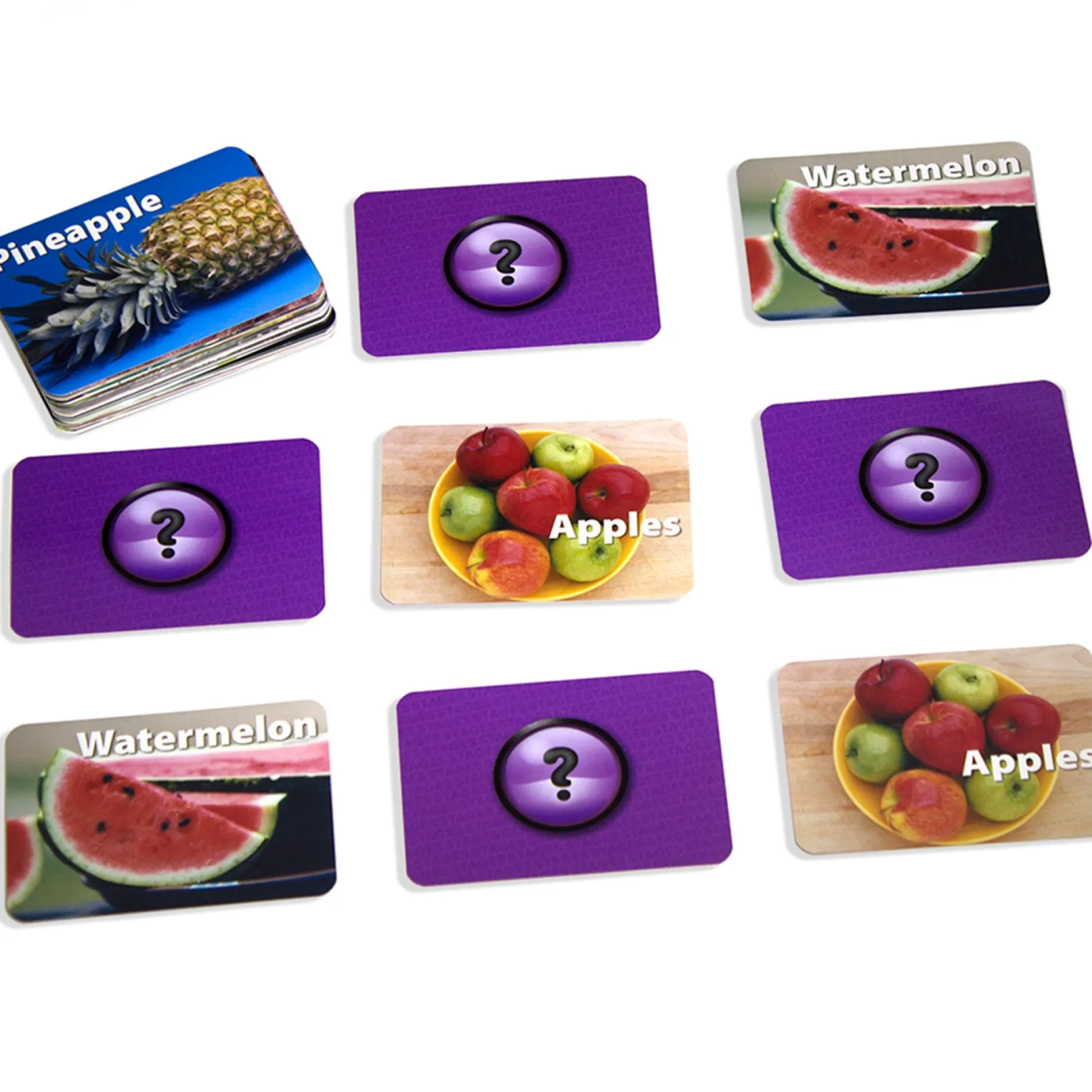 Educators Resource Stages Learning Materials - Photographic Memory Matching Game - Fruit & Vegetables - Pack of 3* Card Games
