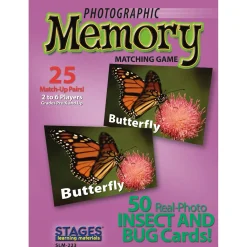 Educators Resource Stages Learning Materials - Memory Matching Game - Insects & Bugs - 3 Pack* Toddler & Preschool Games & Puzzles