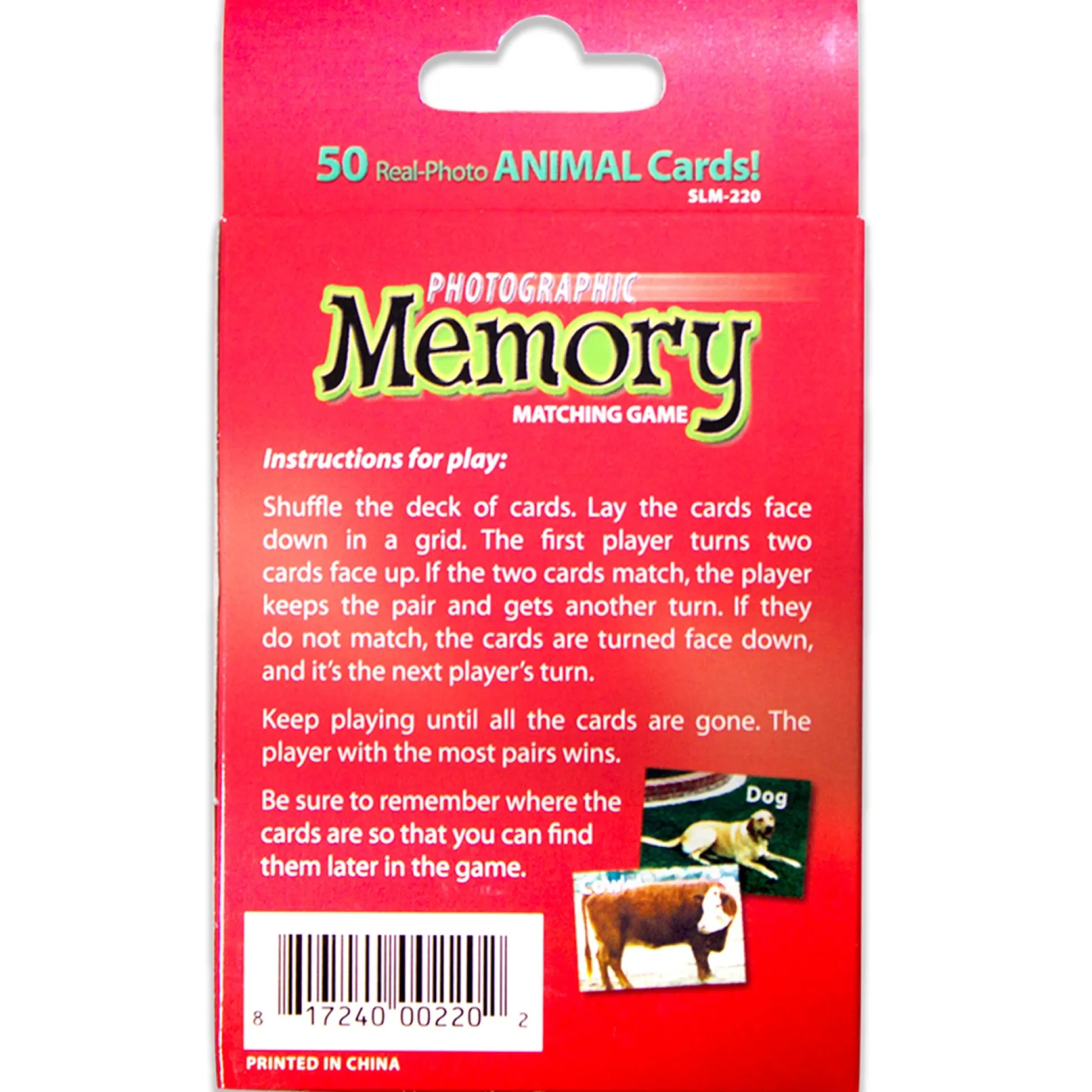 Educators Resource Stages Learning Materials - Animal Photographic Memory Matching Game - Pack of 3* Card Games