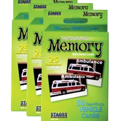 Educators Resource Stages Learning Photographic Memory Match Game - Vehicles Edition - 3 Pack* Card Games