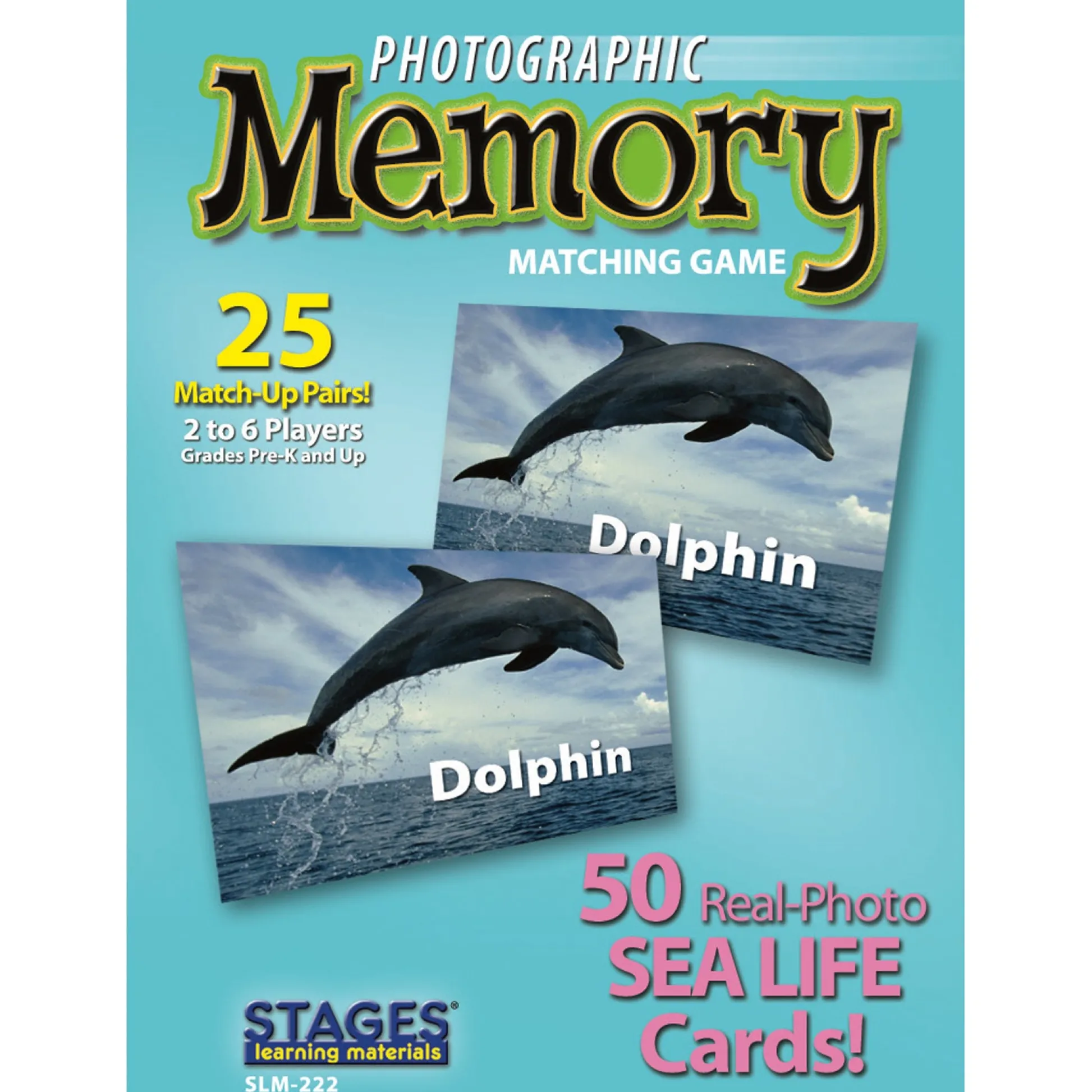 Educators Resource Stages Learning Sea Life Memory Matching Game - Photographic Card Set, Pack of 3* Card Games