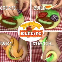 Flat River Group Stretcheez Burrito - Surprise Toppings Stretchy Toy Food Set, Roleplay Age 3+* Kitchens & Play Food|Dress Up