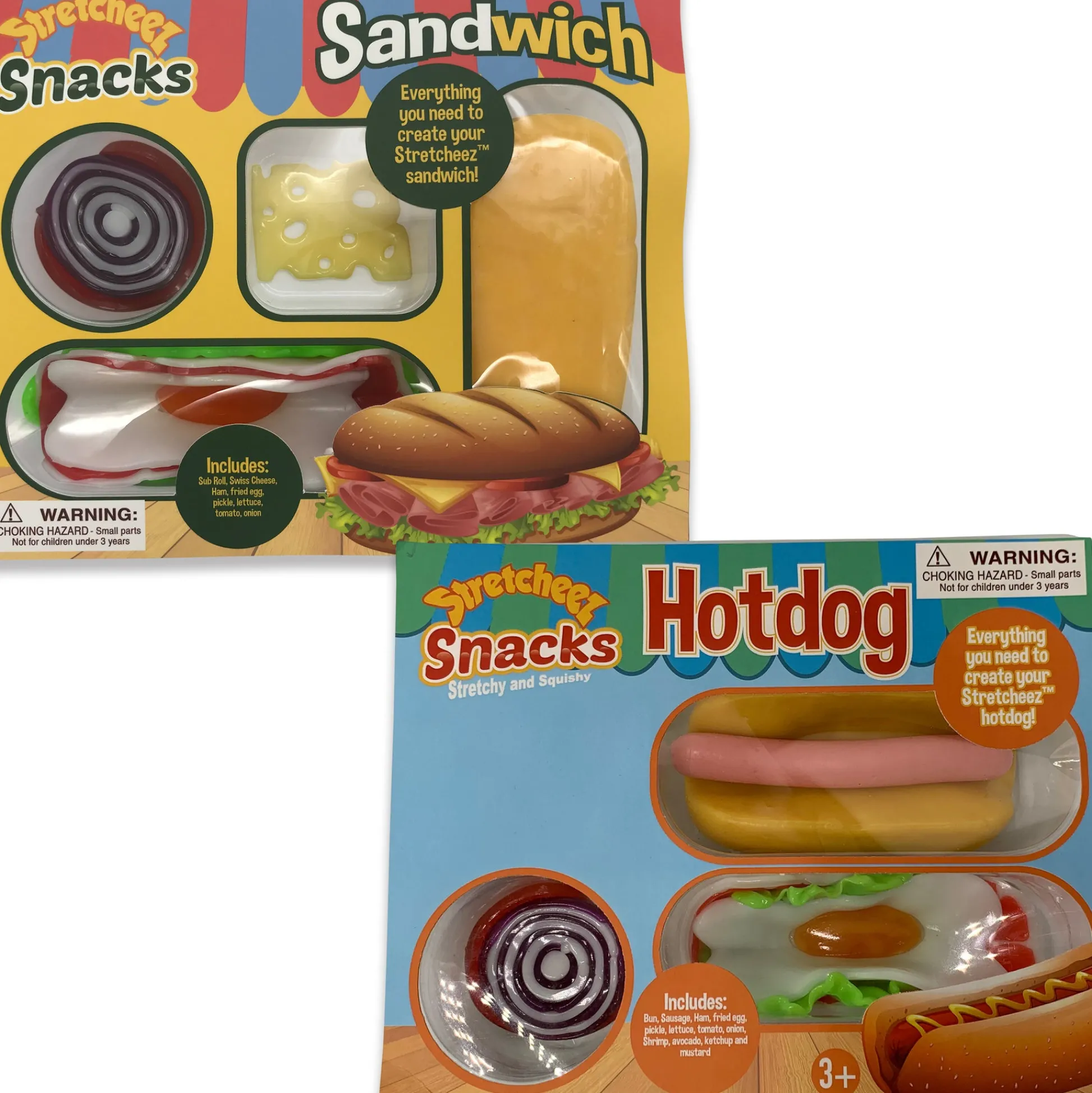 Flat River Group Stretcheez Snacks 2pk Mystery Combo: Breakfast, Sandwich, Hotdog Sets for Kids 3+* Kitchens & Play Food|Dress Up