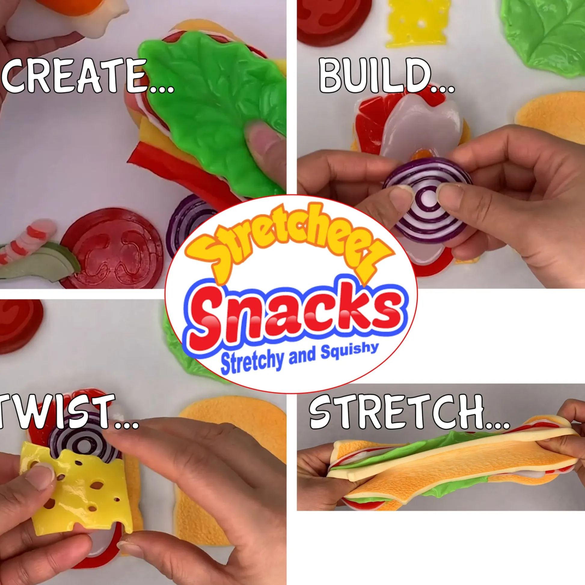 Flat River Group Stretcheez Snacks 2pk Mystery Combo: Breakfast, Sandwich, Hotdog Sets for Kids 3+* Kitchens & Play Food|Dress Up