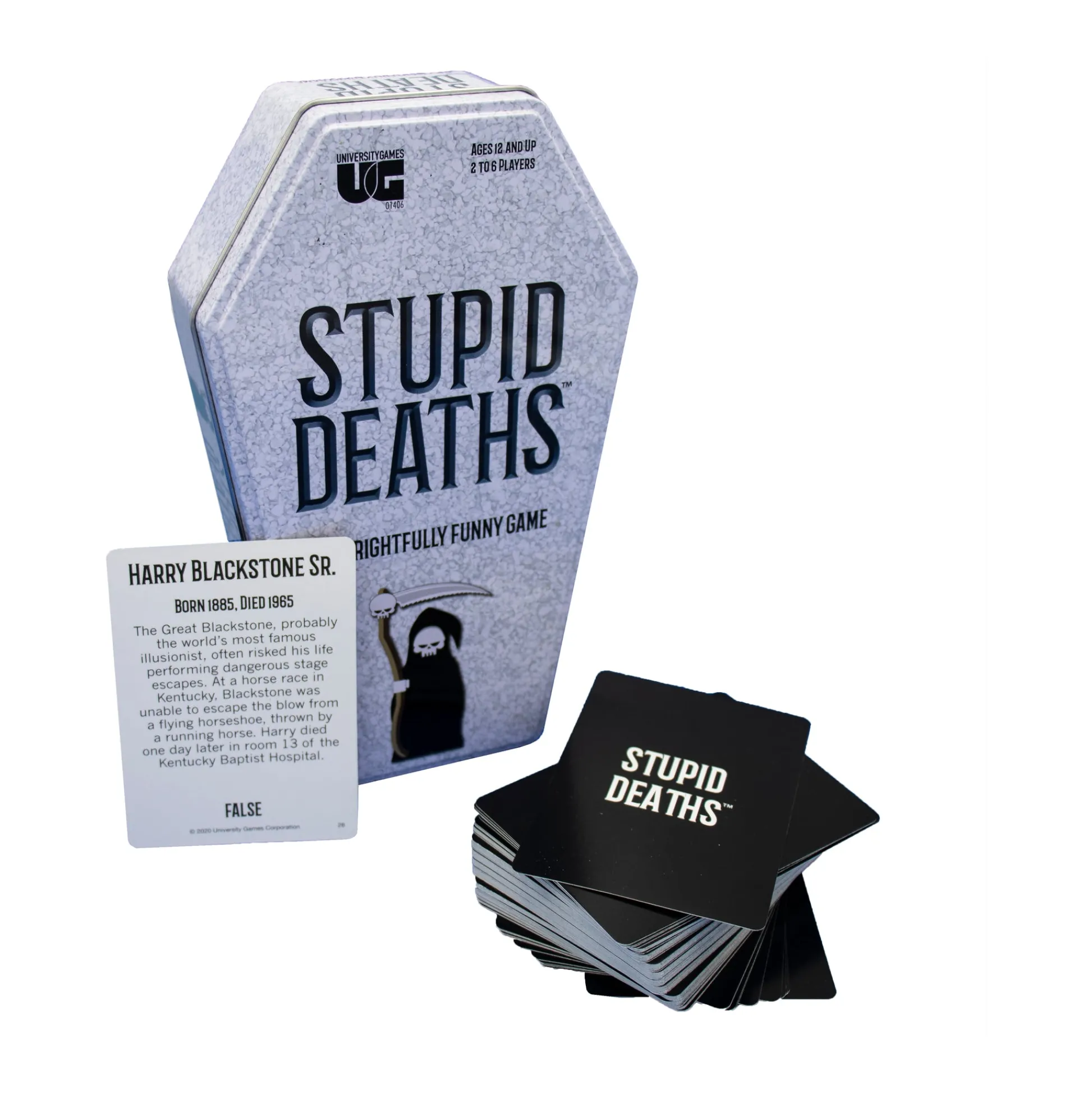 AreYouGame Stupid Deaths Frightfully Funny Card Game Tin* Card Games|Social & Emotional Skills