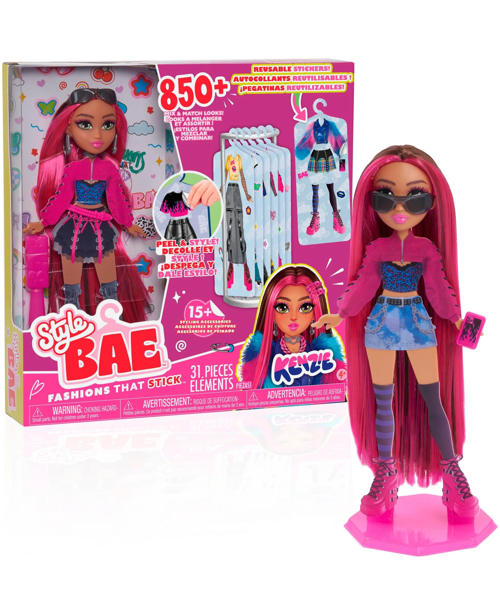 Macy's - Supplier Style Bae Kenzie 10-inch Fashion Doll with Reusable Sticker Outfits and Accessories* Fashion Dolls|Stuffed Animals & Plush Toys