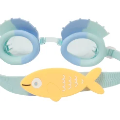 Flat River Group Sunnylife Aqua Blue Finn the Fish Kids Swim Goggles - One Size* Swimming Pools & Water Toys