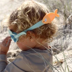 Flat River Group Sunnylife Aqua Blue Finn the Fish Kids Swim Goggles - One Size* Swimming Pools & Water Toys