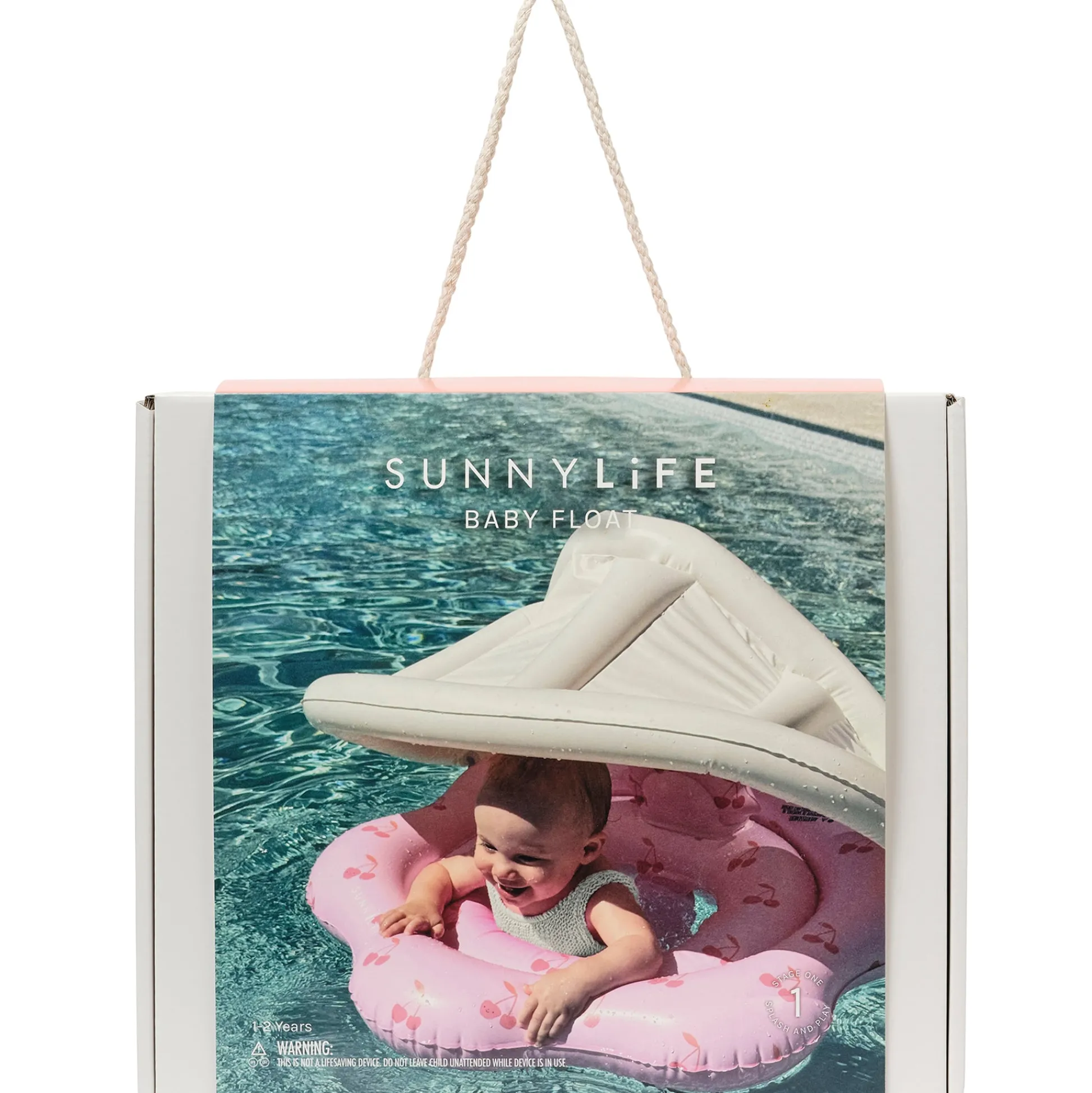 Flat River Group Sunnylife Cotton Candy Pink Baby Float with Canopy, Inflatable Tube & Comfort Features* Swimming Pools & Water Toys