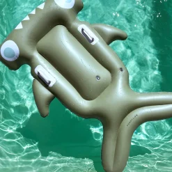 Flat River Group Sunnylife Kids Lie-On Float - Salty The Shark Khaki Inflatable Pool Ride-On* Swimming Pools & Water Toys