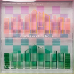 Flat River Group Sunnylife Lucite Ombre Sherbert Chess & Checkers Set* Role-Playing Games|Board Games