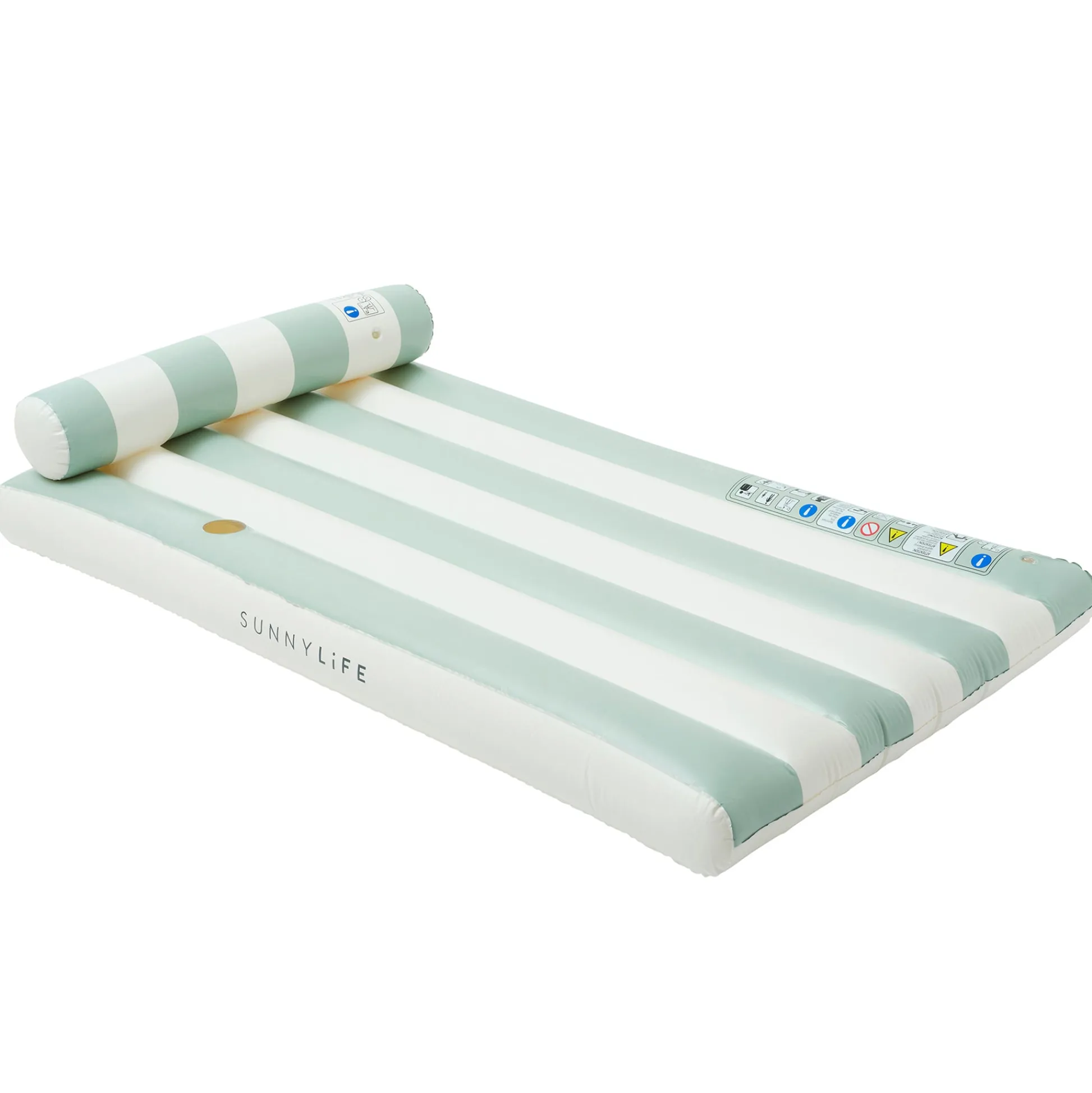 Flat River Group Sunnylife Luxe Lilo Green Stripe Inflatable Pool Float - 70 x 41 inch* Swimming Pools & Water Toys
