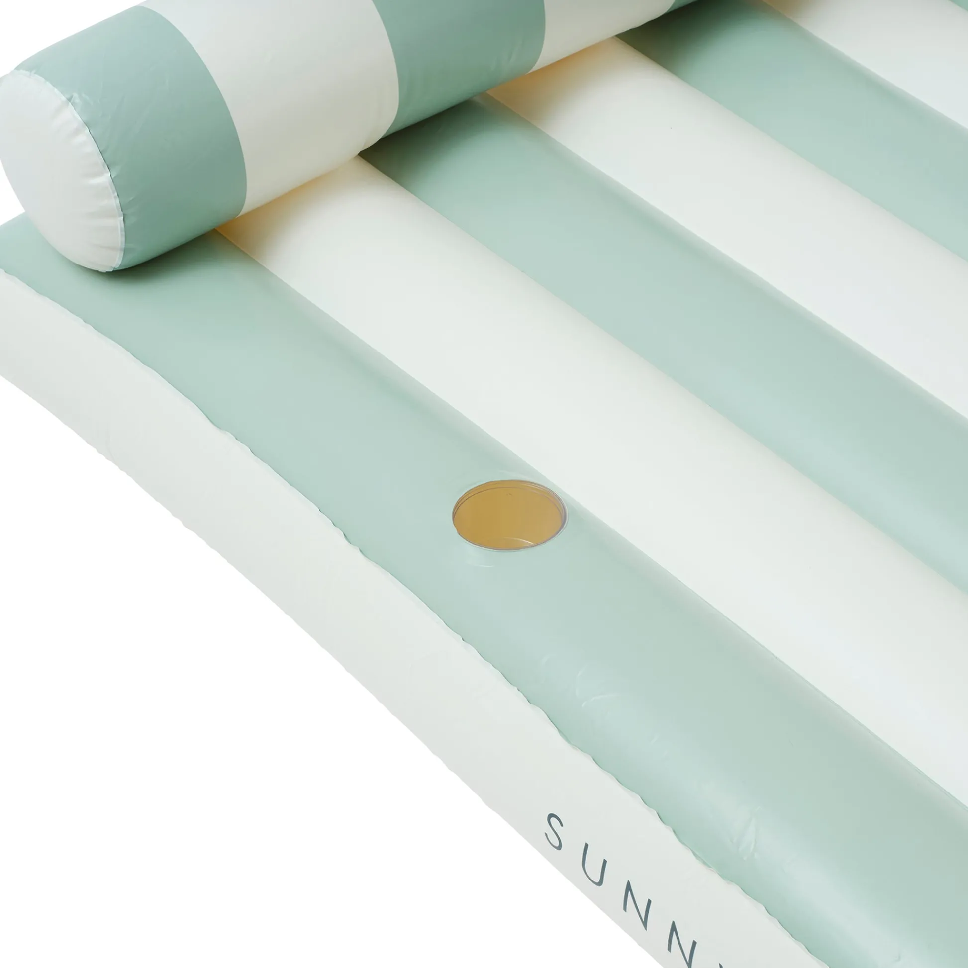 Flat River Group Sunnylife Luxe Lilo Green Stripe Inflatable Pool Float - 70 x 41 inch* Swimming Pools & Water Toys