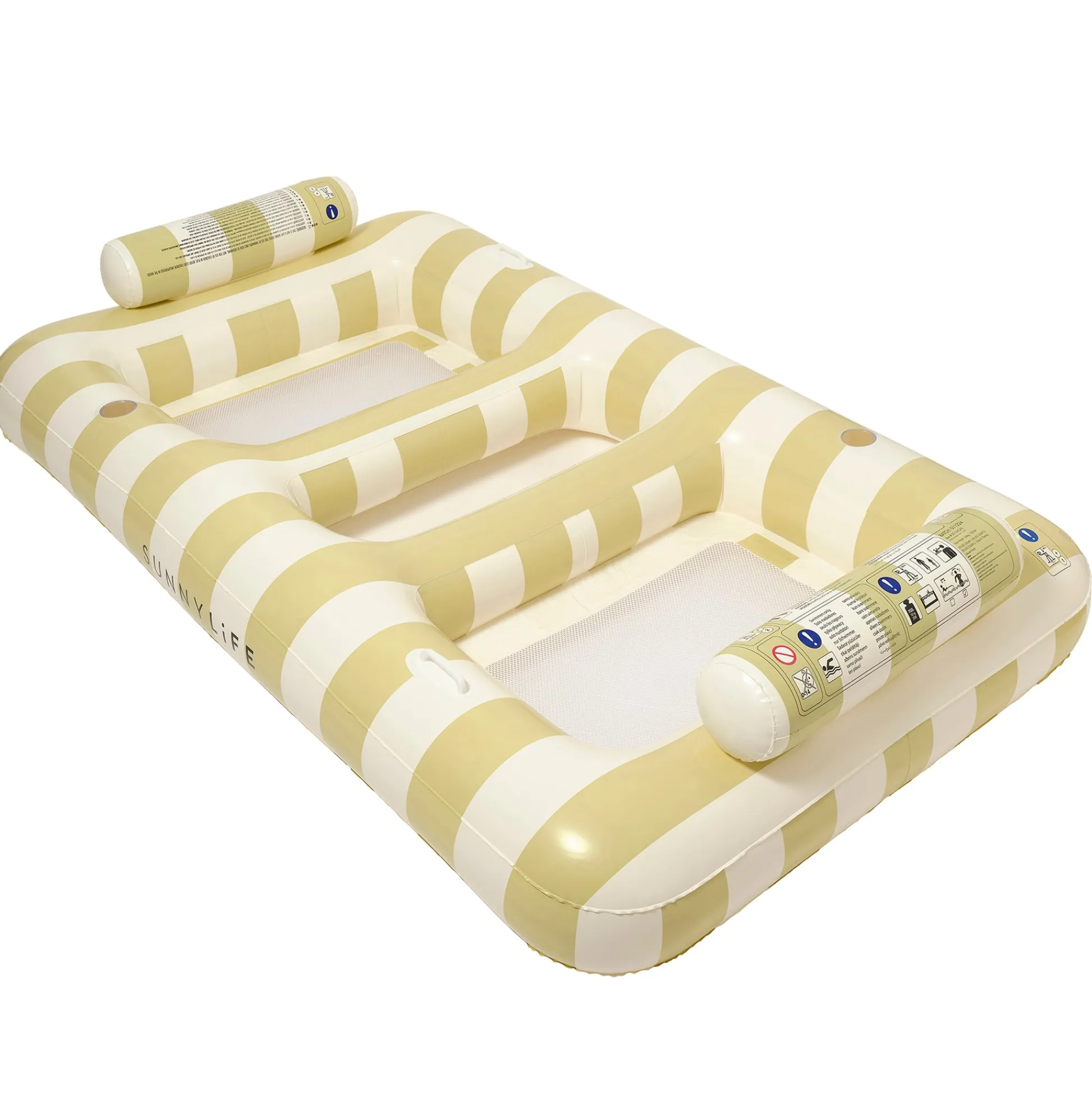 Flat River Group Sunnylife Luxe Twin Hammock Float, Casa Sand Stripe - 2-Person Inflatable Pool Lounger* Swimming Pools & Water Toys
