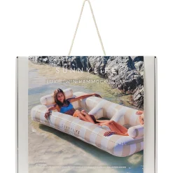 Flat River Group Sunnylife Luxe Twin Hammock Float, Casa Sand Stripe - 2-Person Inflatable Pool Lounger* Swimming Pools & Water Toys